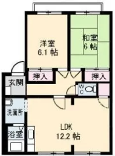フレグランス円座D棟【102号室】の間取り