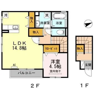 ジラソーレF【201号室】の間取り