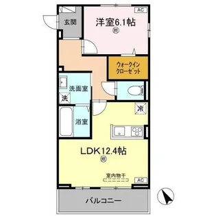 J.リヴェール高松西宝町 B棟【201号室】の間取り