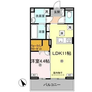J リヴェール高松西宝町 B棟【202号室】の間取り