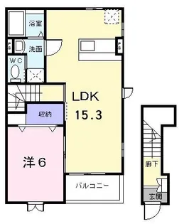 エアリー・ガーデンB【203号室】の間取り