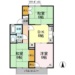 栗林セントラルコーポ A棟【202号室】の間取り