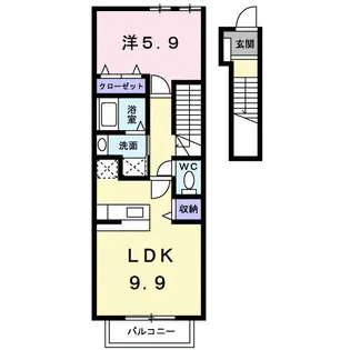 1LDKの間取り画像