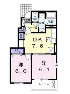 アオ アクア【101号室】の間取り