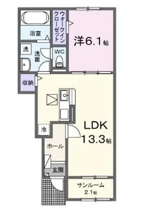 カーサ・グレイス A【103号室】の間取り