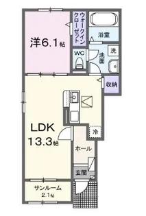 カーサ グレイス B【101号室】の間取り