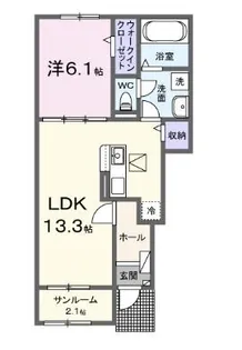 カーサ グレイス B【102号室】の間取り