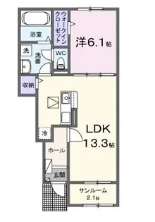 カーサ グレイス B【103号室】の間取り