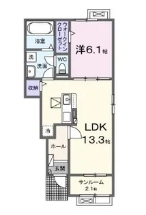 メルベーユ B【104号室】の間取り