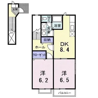 サニーコート松並【201号室】の間取り