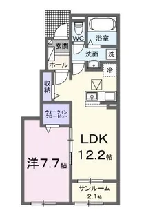 メゾン ルミエール B【102号室】の間取り