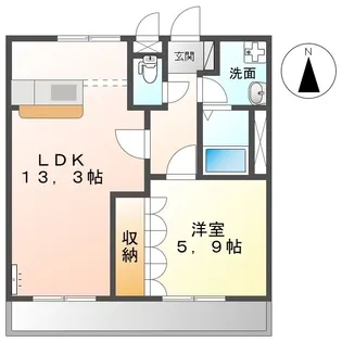 ラフォーレ木太【203号室】の間取り
