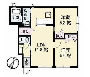 サニーベイル 1番館【101号室】の間取り