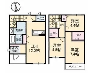 エスメゾン・オーブ【102号室】の間取り