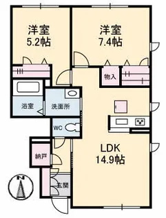 スクエアパーク A棟【101号室】の間取り