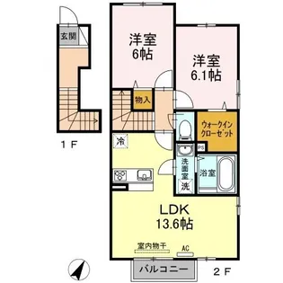 フェリスコート A棟【201号室】の間取り