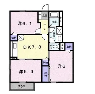 カーサ・ボニート A【102号室】の間取り