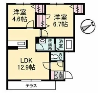 アトリエール【101号室】の間取り
