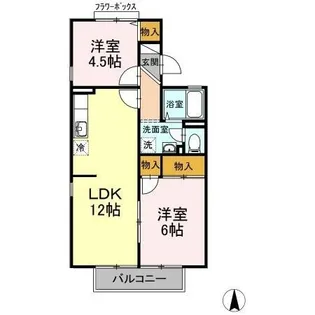 グレースヴィラ A棟【205号室】の間取り
