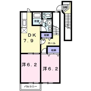 2DKの間取り画像