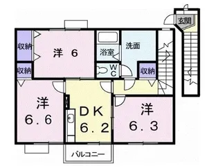 サンフラワー B【202号室】の間取り