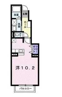 エクスブルーミナトA【103号室】の間取り