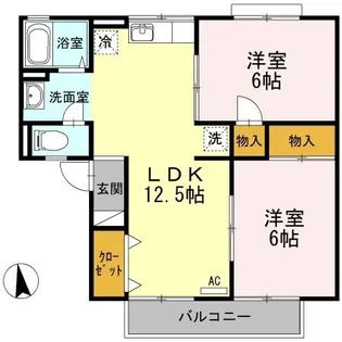 グランハイツ屋島【201号室】の間取り