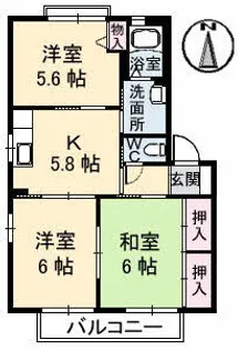 ルエスト B棟【201号室】の間取り