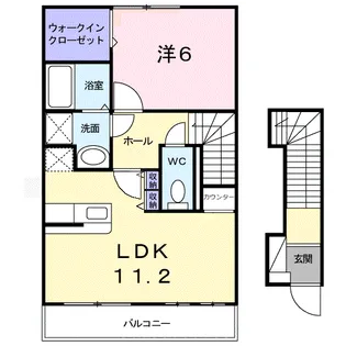 クレイン【202号室】の間取り