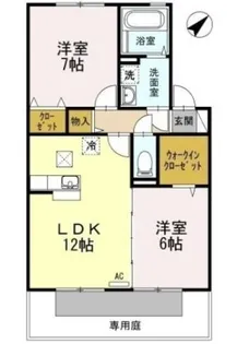 リビングタウン宇多津東 C棟【102号室】の間取り