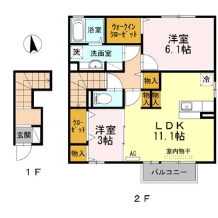フロレスタ【205号室】の間取り