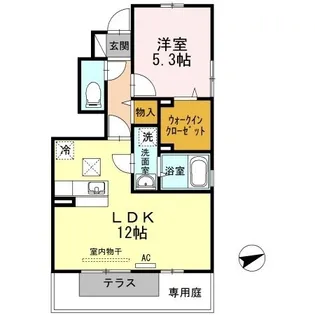 ミ シェール エクラ【101号室】の間取り