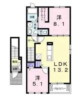 アンダンテ イースト E【203号室】の間取り