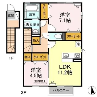 サンシャイン前田C棟【201号室】の間取り