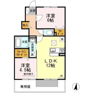オネスト上林 A棟【103号室】の間取り