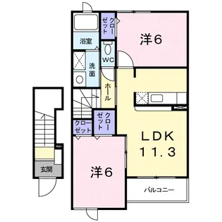 ビリーブ【202号室】の間取り