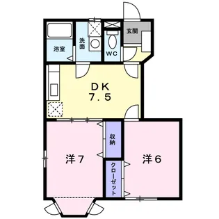 フラット ハイムB【102号室】の間取り