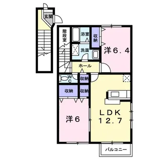 グランデール 平田 A【201号室】の間取り