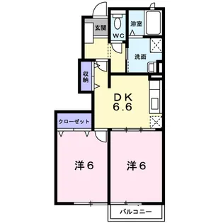 メゾン ポポラーレB【102号室】の間取り