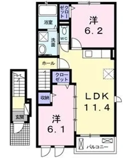 ハイツグリーンスカイⅡ【203号室】の間取り