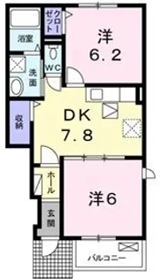 ポムドテールT【104号室】の間取り
