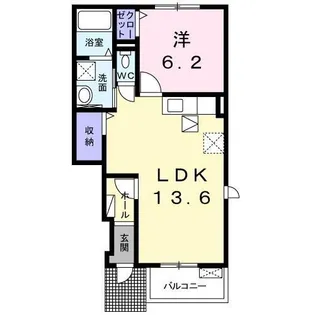 1LDKの間取り画像