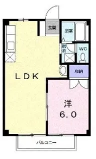 1LDKの間取り画像