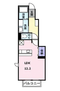 来夢1番館 A【103号室】の間取り
