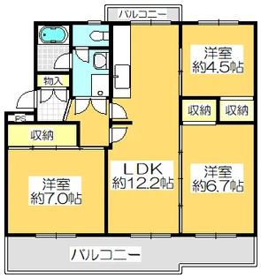 ヴィラナリー屋島5号棟【504号室】の間取り