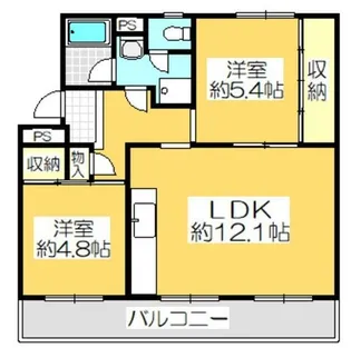 ヴィラナリー屋島6号棟【402号室】の間取り