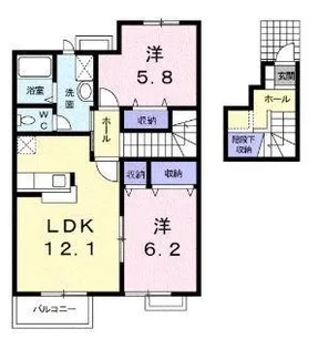 エスポワールB【202号室】の間取り