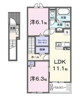 アベニール三木A【202号室】の間取り