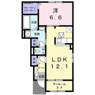 アクティ スクエアⅡ【102号室】の間取り