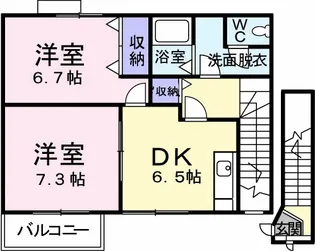 オーブリー栗熊【202号室】の間取り